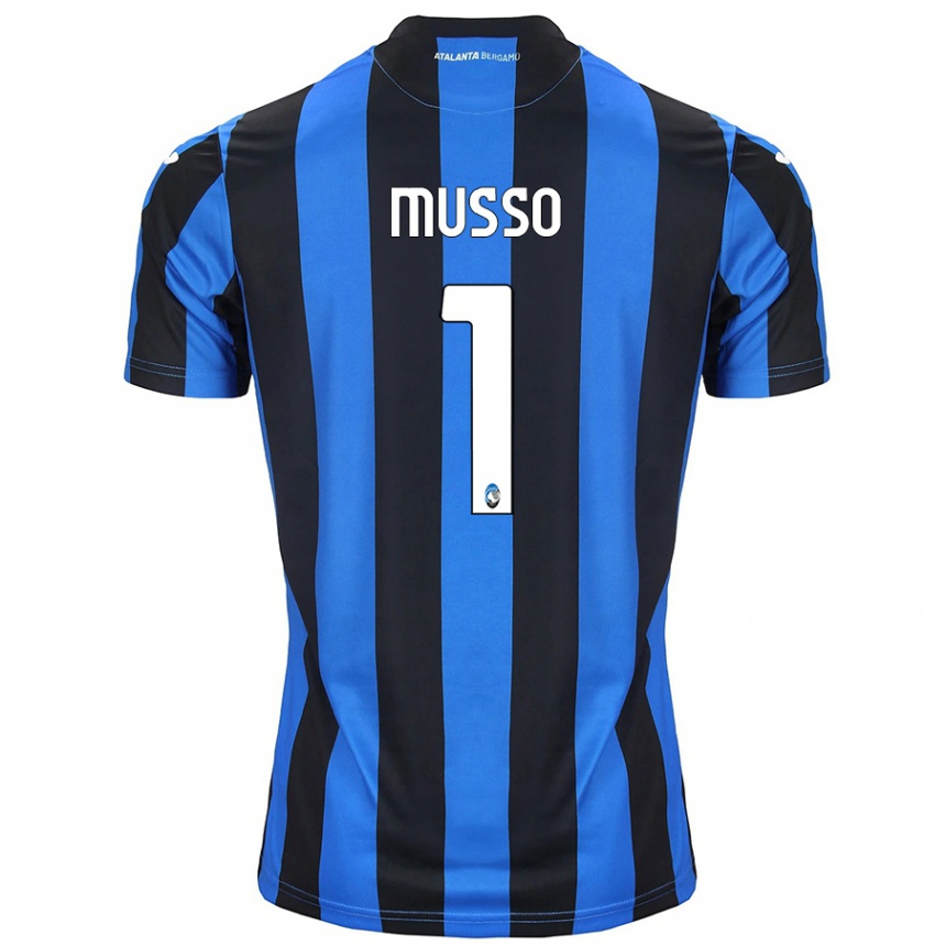 Kids Football Juan Musso #1 Blue Black Home Jersey 2024/25 T-Shirt Nz