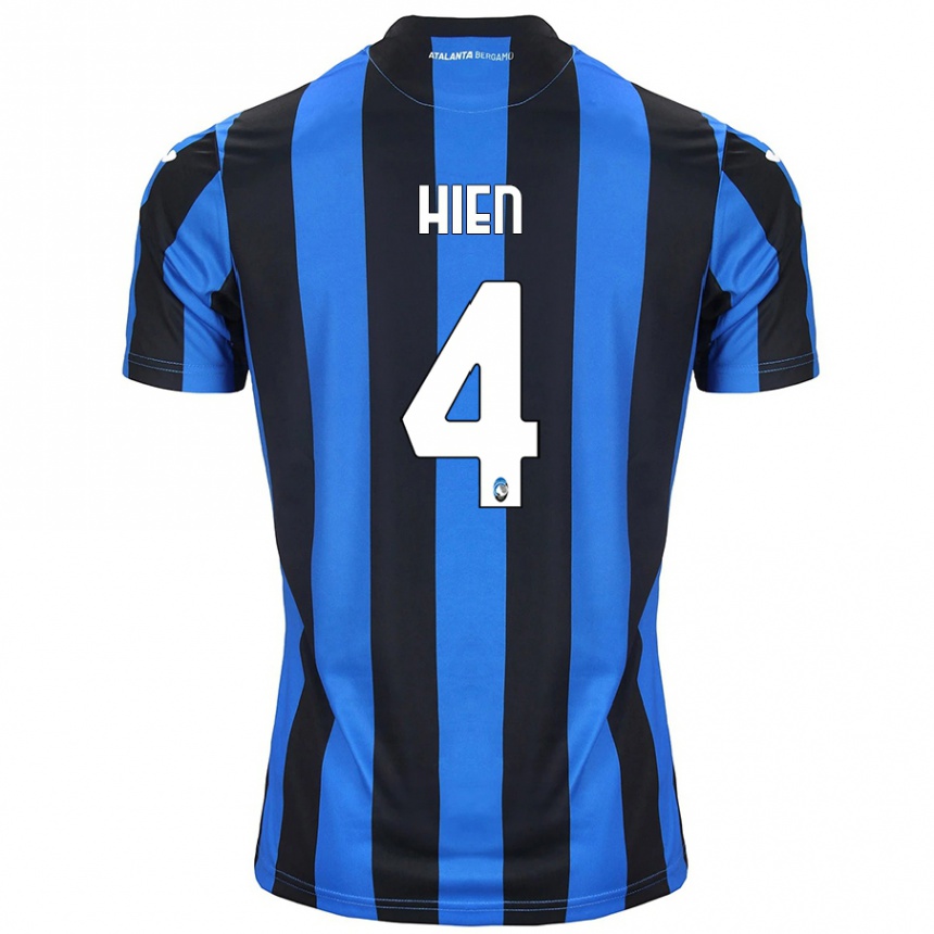 Kids Football Isak Hien #4 Blue Black Home Jersey 2024/25 T-Shirt Nz