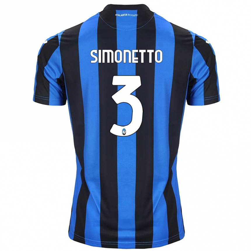 Kids Football Federico Simonetto #3 Blue Black Home Jersey 2024/25 T-Shirt Nz