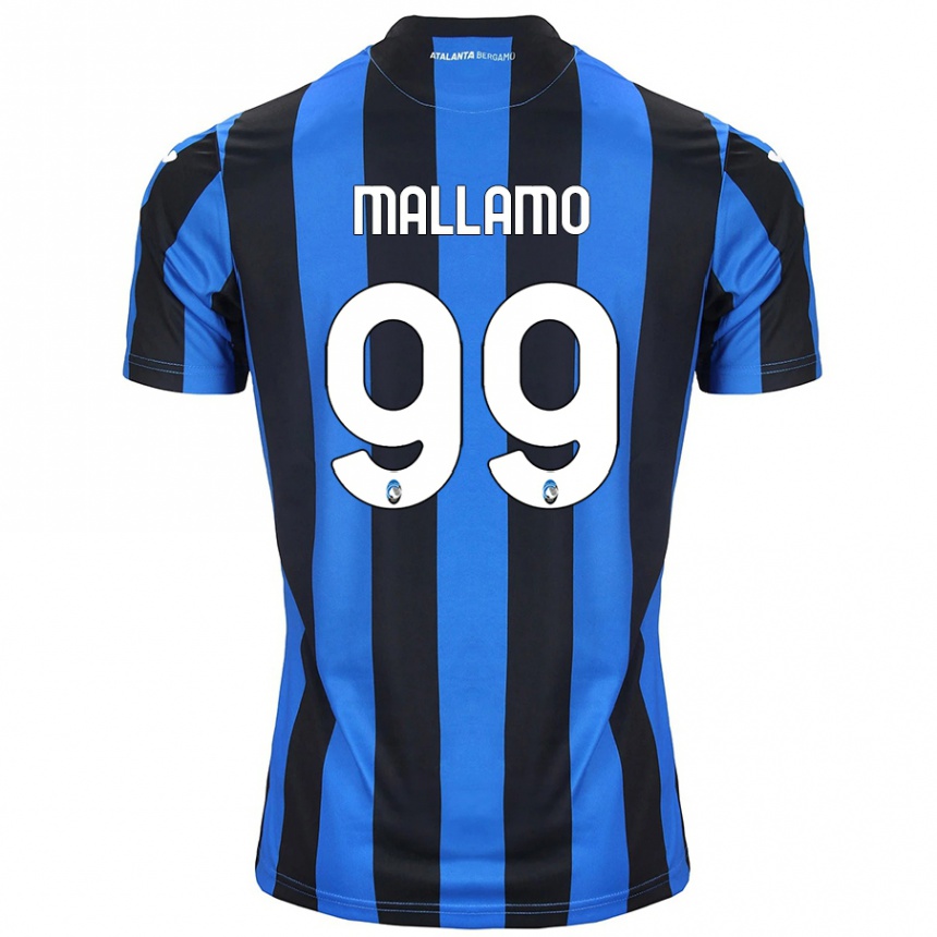 Kids Football Alessandro Mallamo #99 Blue Black Home Jersey 2024/25 T-Shirt Nz