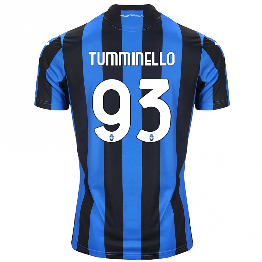 Kids Football Marco Tumminello #93 Blue Black Home Jersey 2024/25 T-Shirt Nz