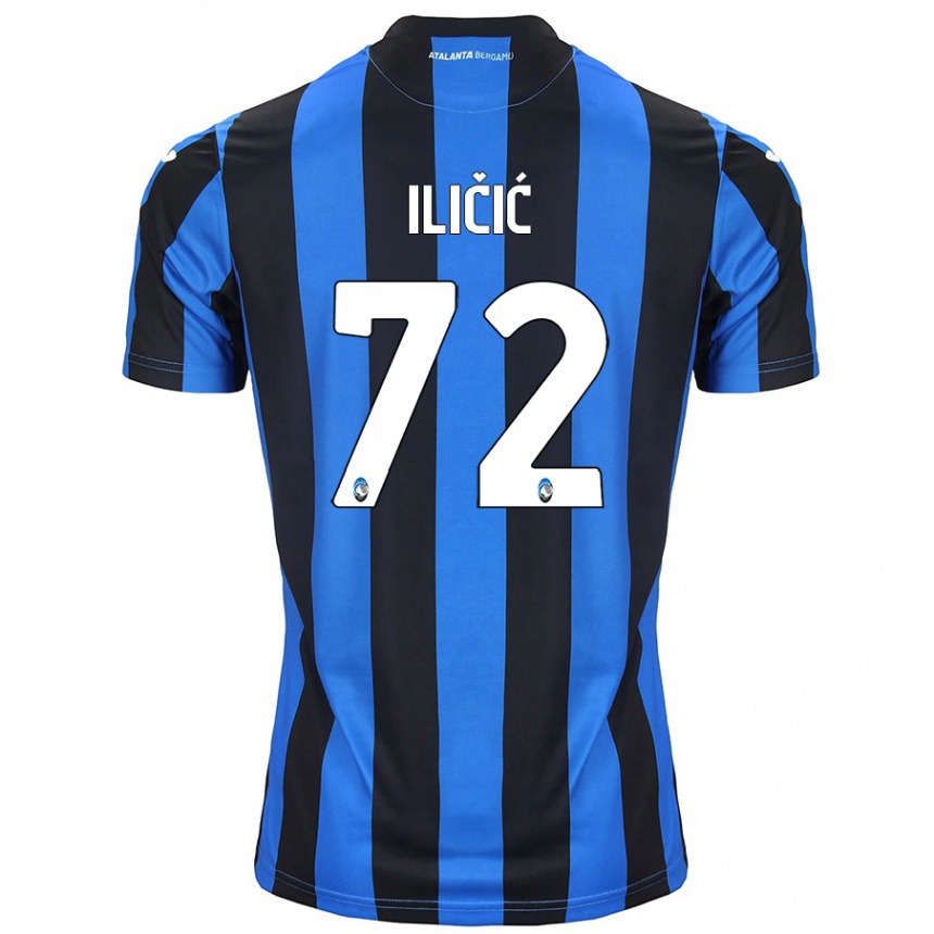 Kids Football Josip Ilicic #72 Blue Black Home Jersey 2024/25 T-Shirt Nz