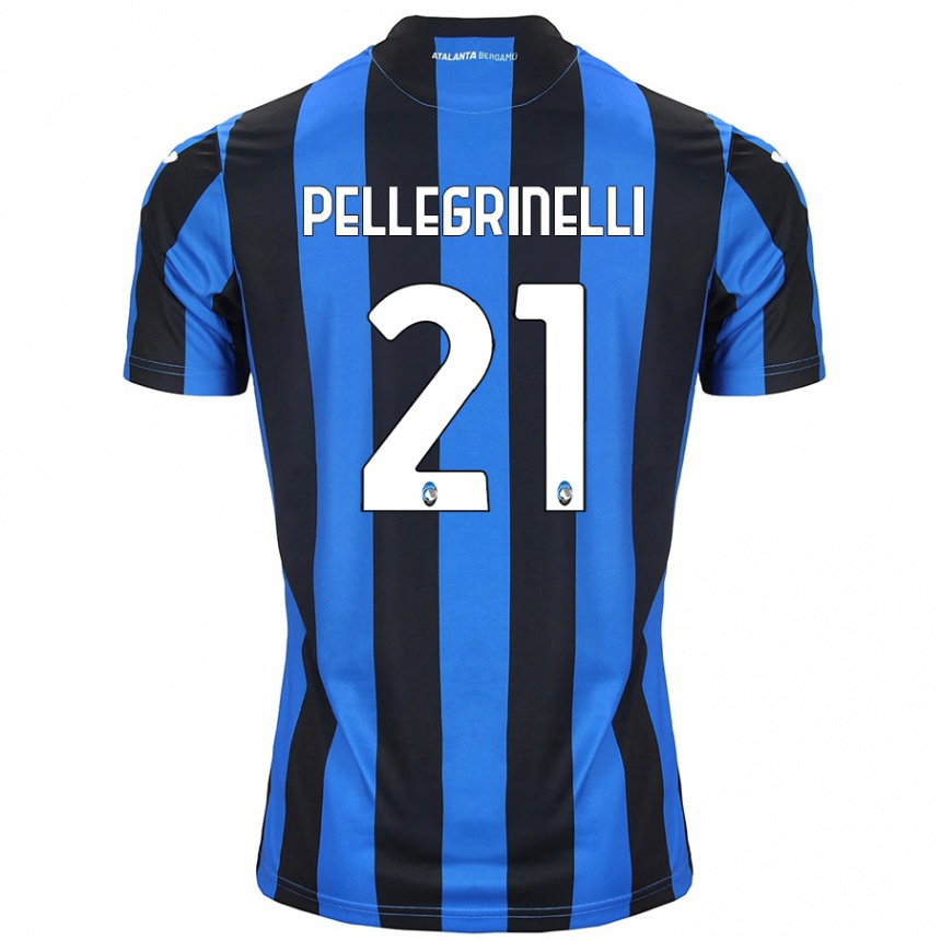 Kids Football Giorgia Pellegrinelli #21 Blue Black Home Jersey 2024/25 T-Shirt Nz