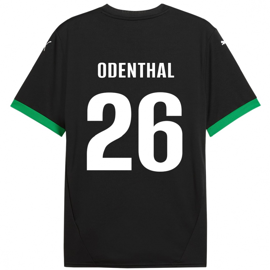 Kids Football Cas Odenthal #26 Black Dark Green Home Jersey 2024/25 T-Shirt Nz