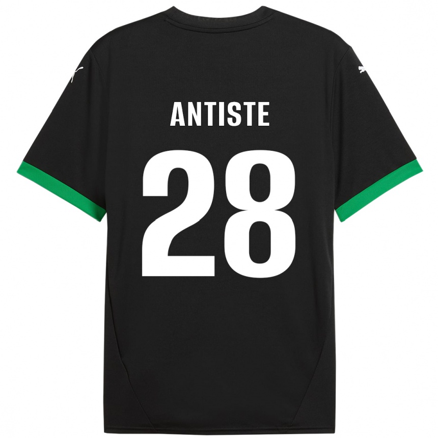 Kids Football Janis Antiste #28 Black Dark Green Home Jersey 2024/25 T-Shirt Nz