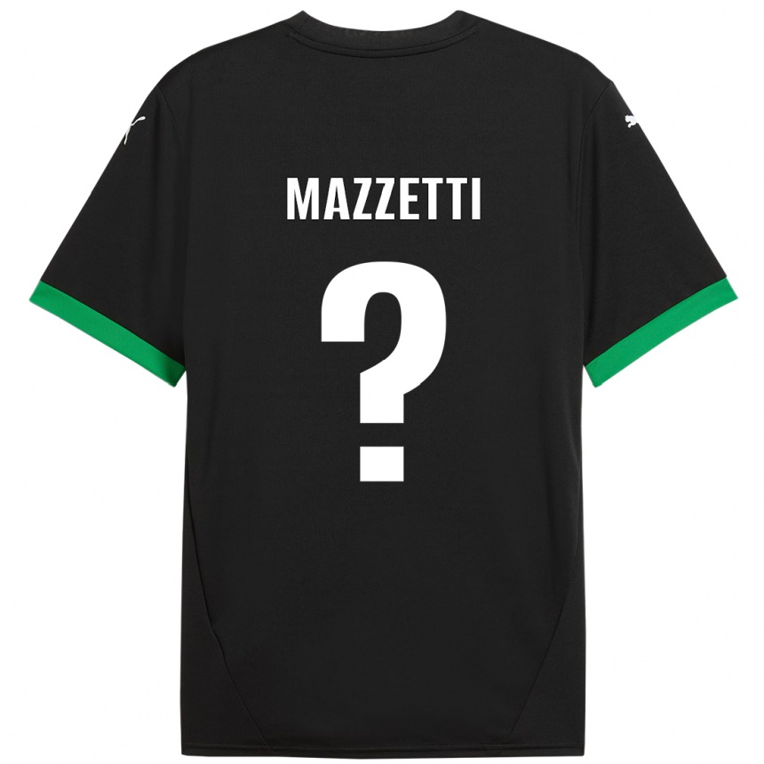 Kids Football Riccardo Mazzetti #0 Black Dark Green Home Jersey 2024/25 T-Shirt Nz