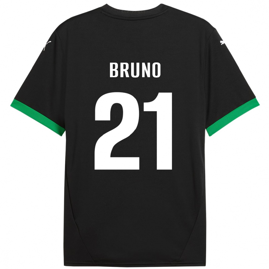 Kids Football Kevin Bruno #21 Black Dark Green Home Jersey 2024/25 T-Shirt Nz