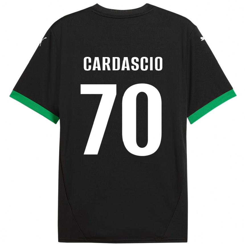 Kids Football Alessandro Cardascio #70 Black Dark Green Home Jersey 2024/25 T-Shirt Nz