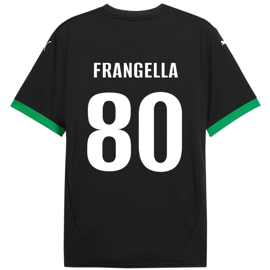 Kids Football Christian Frangella #80 Black Dark Green Home Jersey 2024/25 T-Shirt Nz