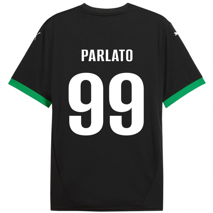 Kids Football Claudio Parlato #99 Black Dark Green Home Jersey 2024/25 T-Shirt Nz