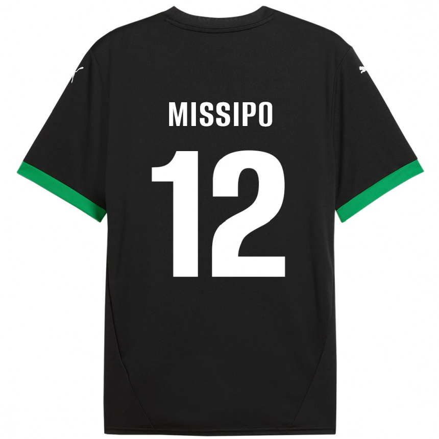 Kids Football Kassandra Missipo #12 Black Dark Green Home Jersey 2024/25 T-Shirt Nz