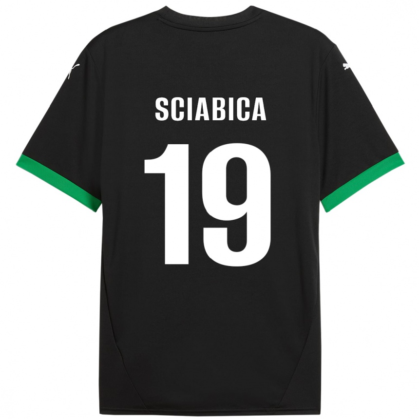 Kids Football Manuela Sciabica #19 Black Dark Green Home Jersey 2024/25 T-Shirt Nz