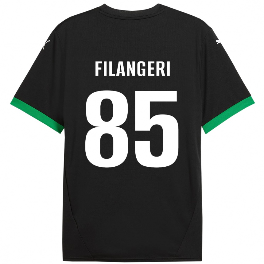 Kids Football Maria Luisa Filangeri #85 Black Dark Green Home Jersey 2024/25 T-Shirt Nz