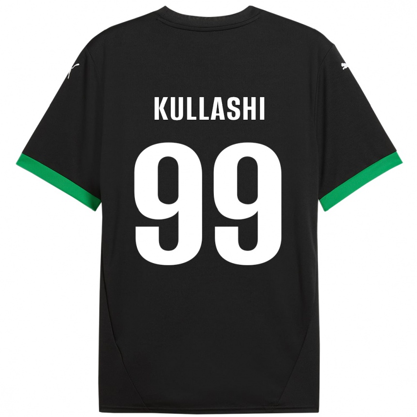 Kids Football Loreta Kullashi #99 Black Dark Green Home Jersey 2024/25 T-Shirt Nz