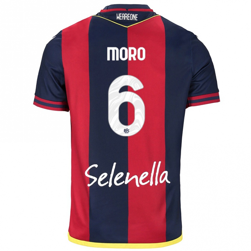 Kids Football Nikola Moro #6 Red Royal Blue Home Jersey 2024/25 T-Shirt Nz