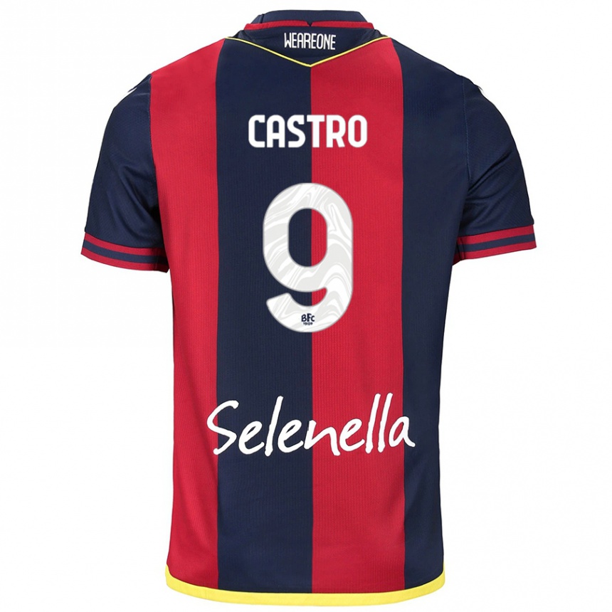 Kids Football Santiago Castro #9 Red Royal Blue Home Jersey 2024/25 T-Shirt Nz