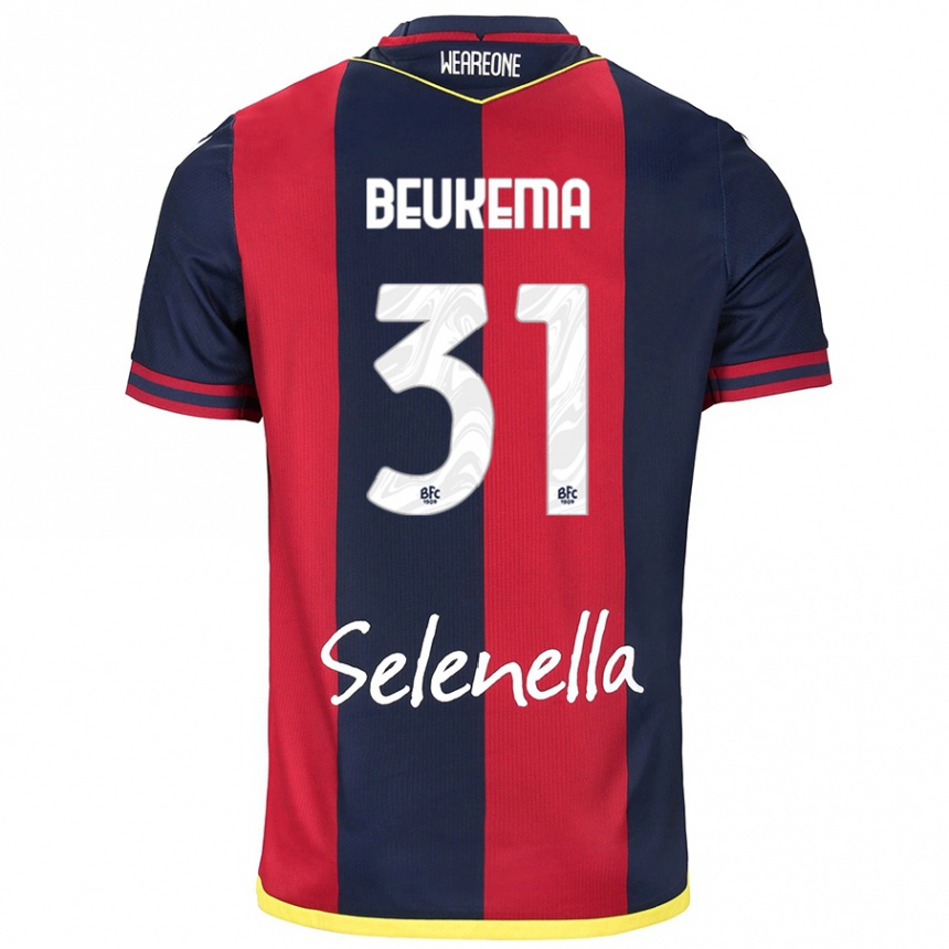 Kids Football Sam Beukema #31 Red Royal Blue Home Jersey 2024/25 T-Shirt Nz