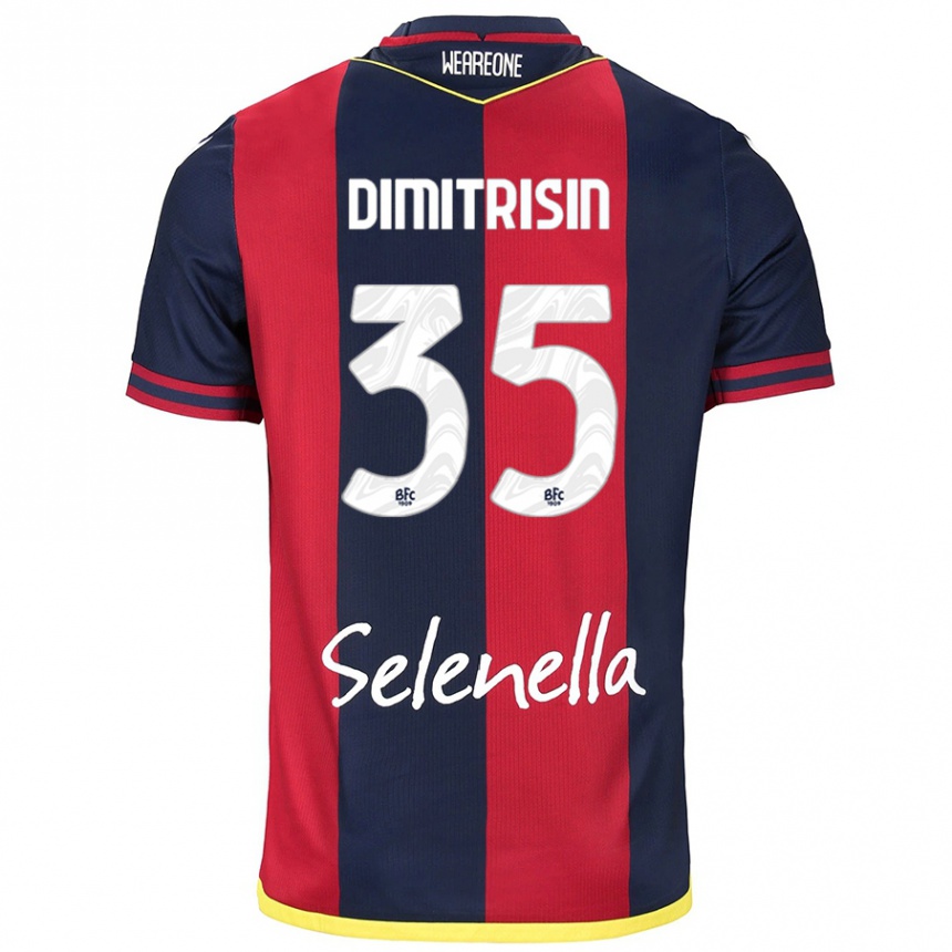 Kids Football Danila Dimitrișin #35 Red Royal Blue Home Jersey 2024/25 T-Shirt Nz