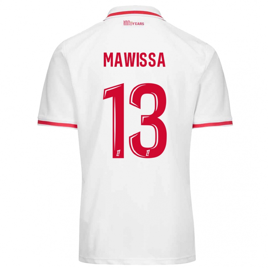 Kids Football Christian Mawissa Elebi #13 White Red Home Jersey 2024/25 T-Shirt Nz