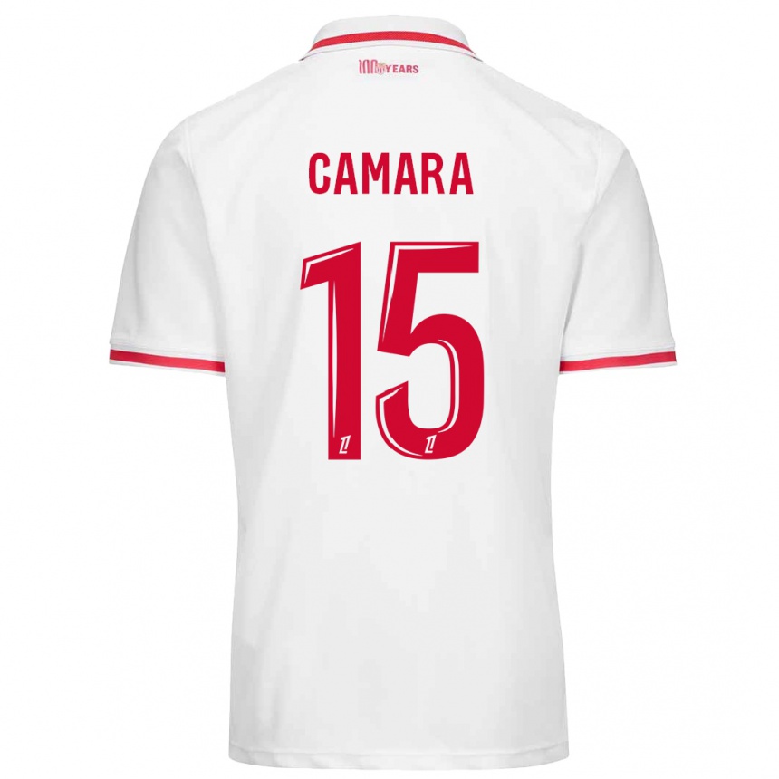 Kids Football Lamine Camara #15 White Red Home Jersey 2024/25 T-Shirt Nz