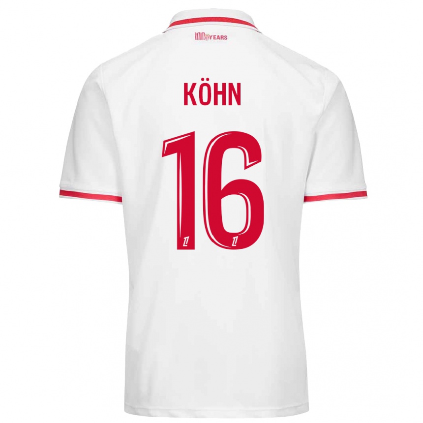 Kids Football Philipp Köhn #16 White Red Home Jersey 2024/25 T-Shirt Nz