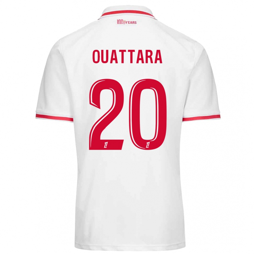 Kids Football Kassoum Ouattara #20 White Red Home Jersey 2024/25 T-Shirt Nz