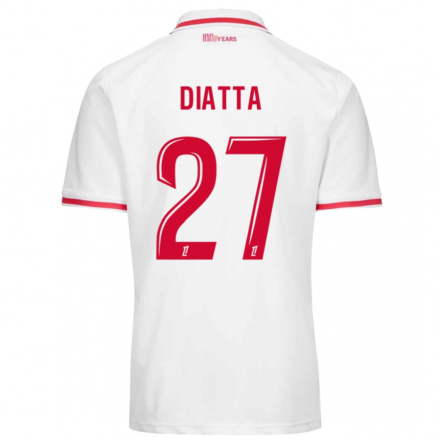 Kids Football Krépin Diatta #27 White Red Home Jersey 2024/25 T-Shirt Nz