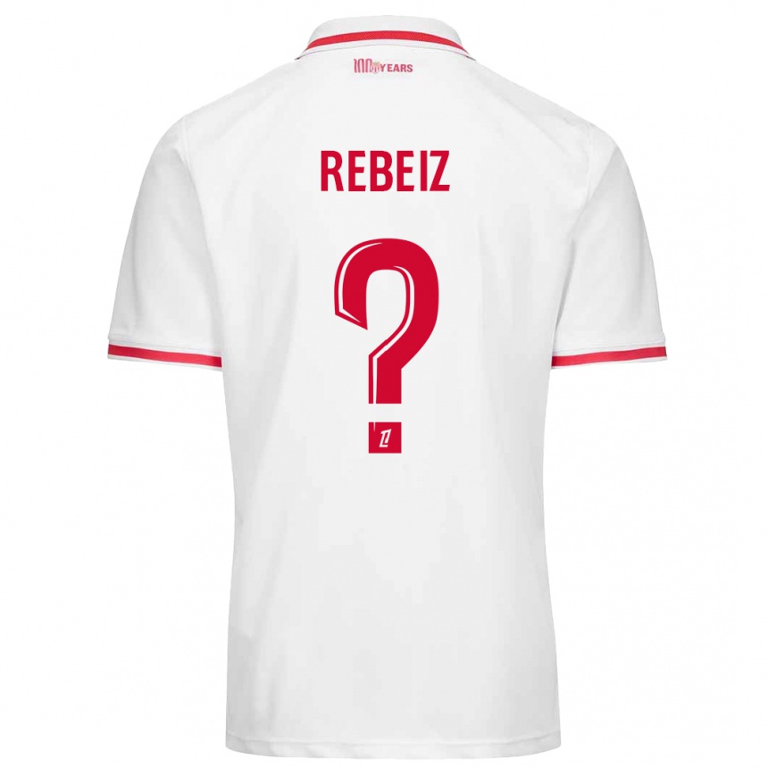 Kids Football Georges Rebeiz #0 White Red Home Jersey 2024/25 T-Shirt Nz