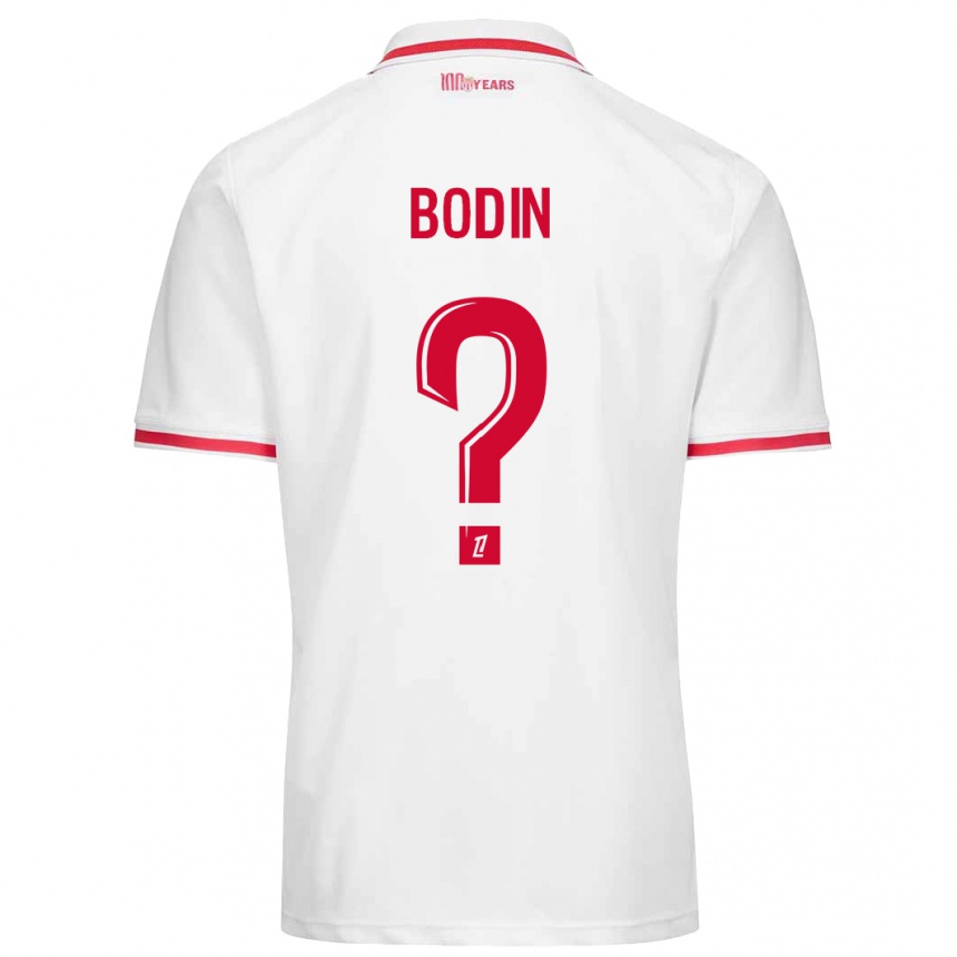 Kids Football Hugo Bodin #0 White Red Home Jersey 2024/25 T-Shirt Nz