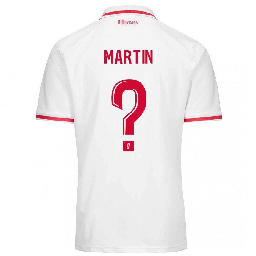 Kids Football Logan Martin #0 White Red Home Jersey 2024/25 T-Shirt Nz