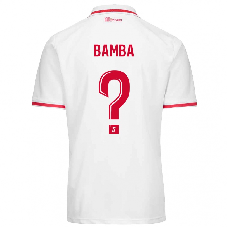 Kids Football Aladji Bamba #0 White Red Home Jersey 2024/25 T-Shirt Nz