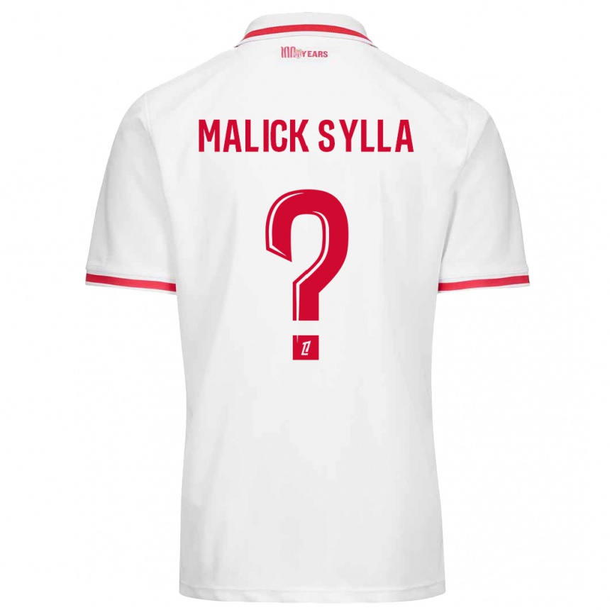 Kids Football Malick Sylla #0 White Red Home Jersey 2024/25 T-Shirt Nz