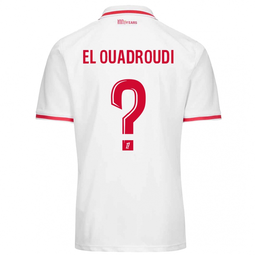 Kids Football Imrane El Ouadroudi #0 White Red Home Jersey 2024/25 T-Shirt Nz