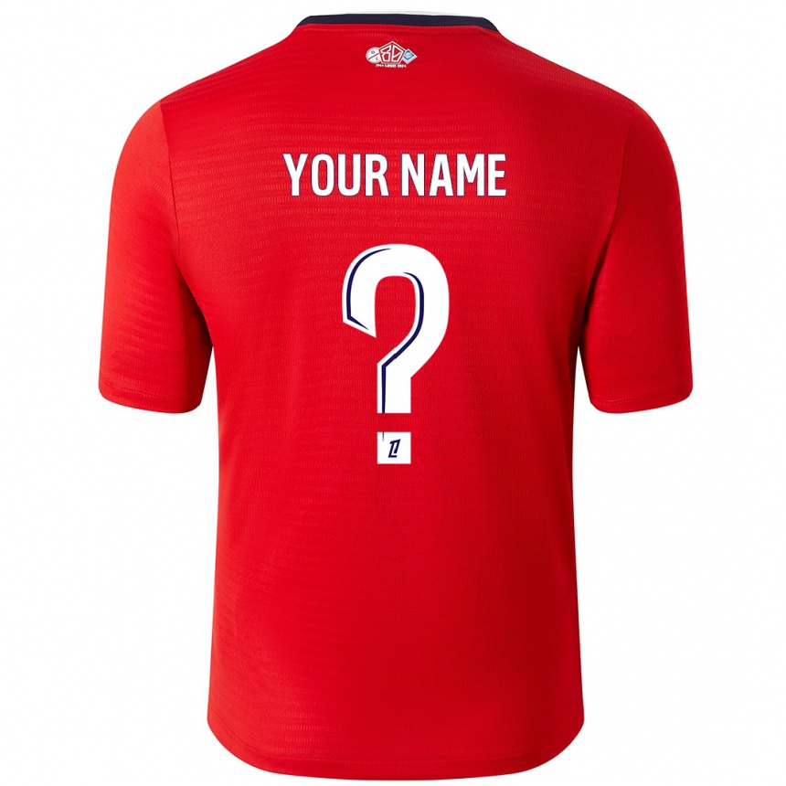 Kids Football Your Name #0 Red White Home Jersey 2024/25 T-Shirt Nz