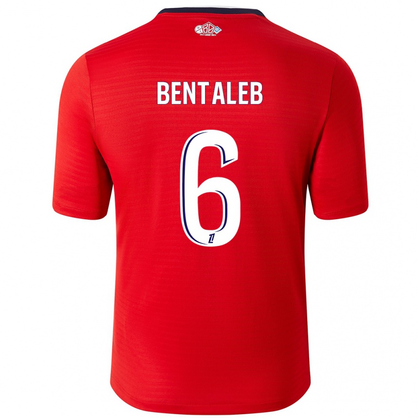 Kids Football Nabil Bentaleb #6 Red White Home Jersey 2024/25 T-Shirt Nz