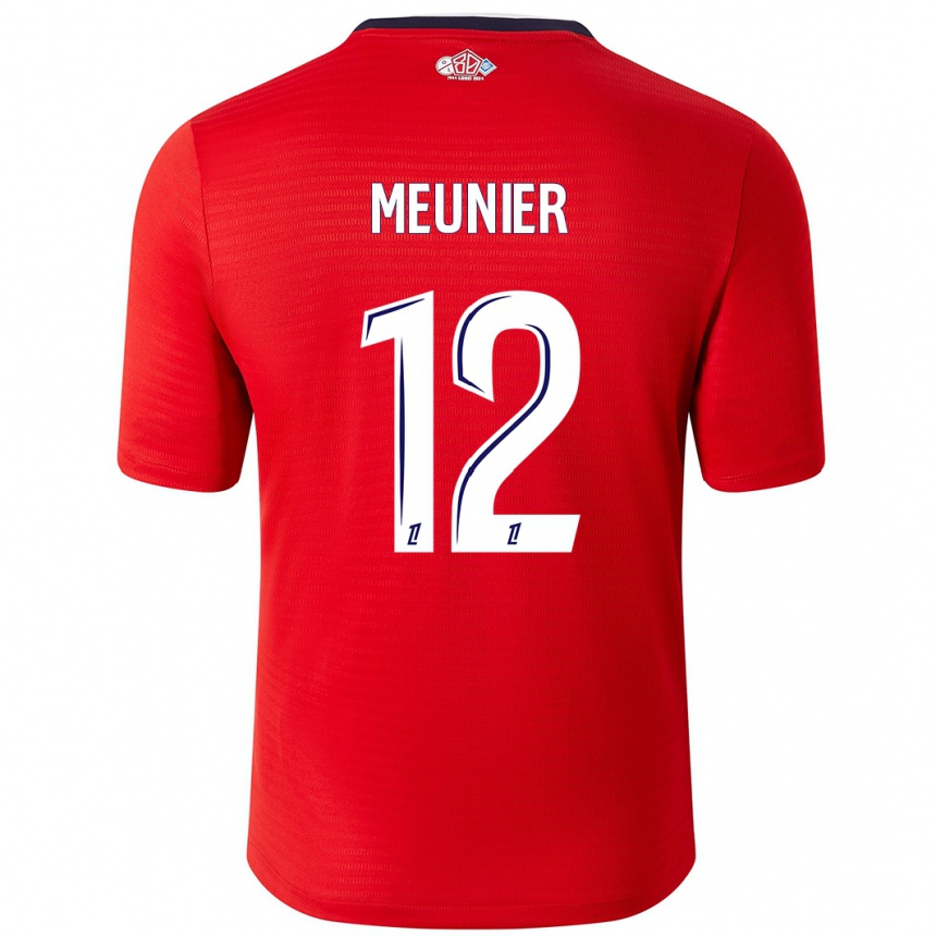 Kids Football Thomas Meunier #12 Red White Home Jersey 2024/25 T-Shirt Nz