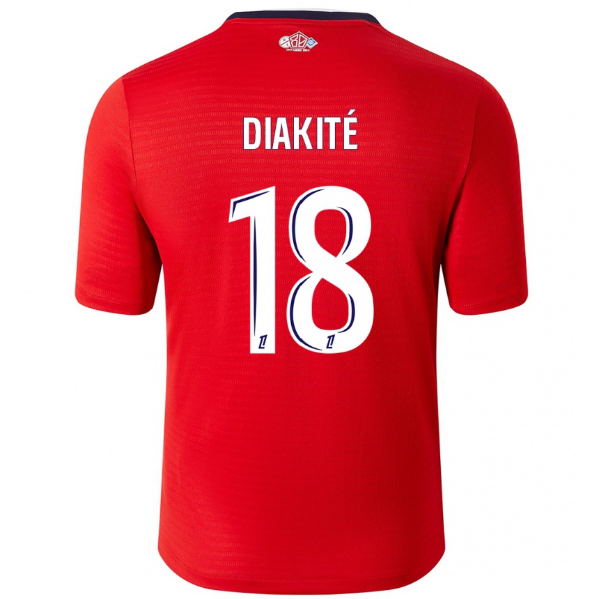 Kids Football Bafodé Diakité #18 Red White Home Jersey 2024/25 T-Shirt Nz