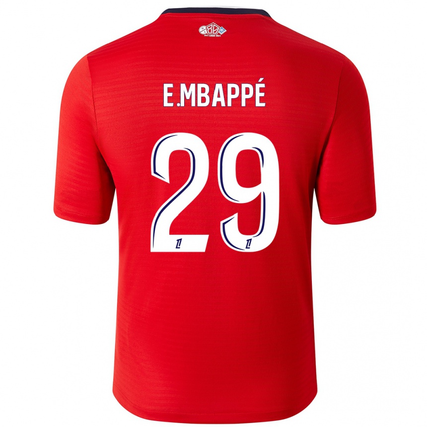 Kids Football Ethan Mbappe #29 Red White Home Jersey 2024/25 T-Shirt Nz