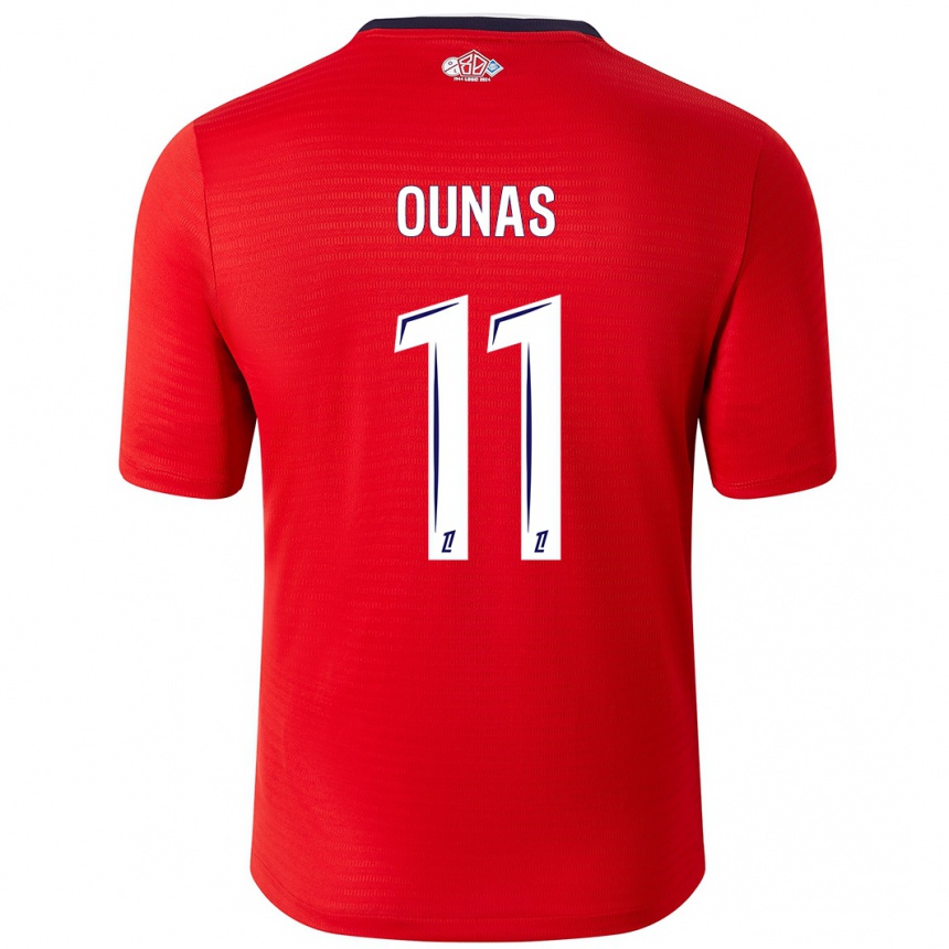 Kids Football Adam Ounas #11 Red White Home Jersey 2024/25 T-Shirt Nz