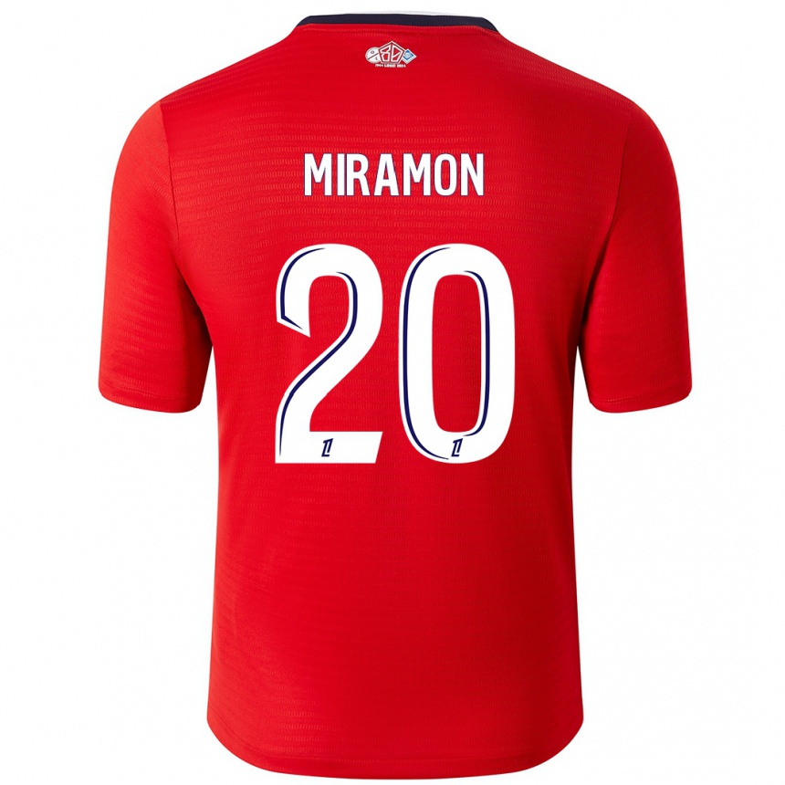 Kids Football Ignacio Miramón #20 Red White Home Jersey 2024/25 T-Shirt Nz