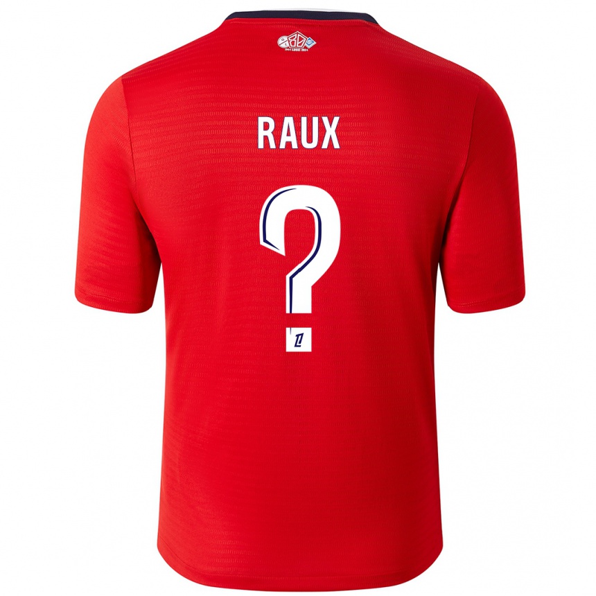 Kids Football Jules Raux #0 Red White Home Jersey 2024/25 T-Shirt Nz