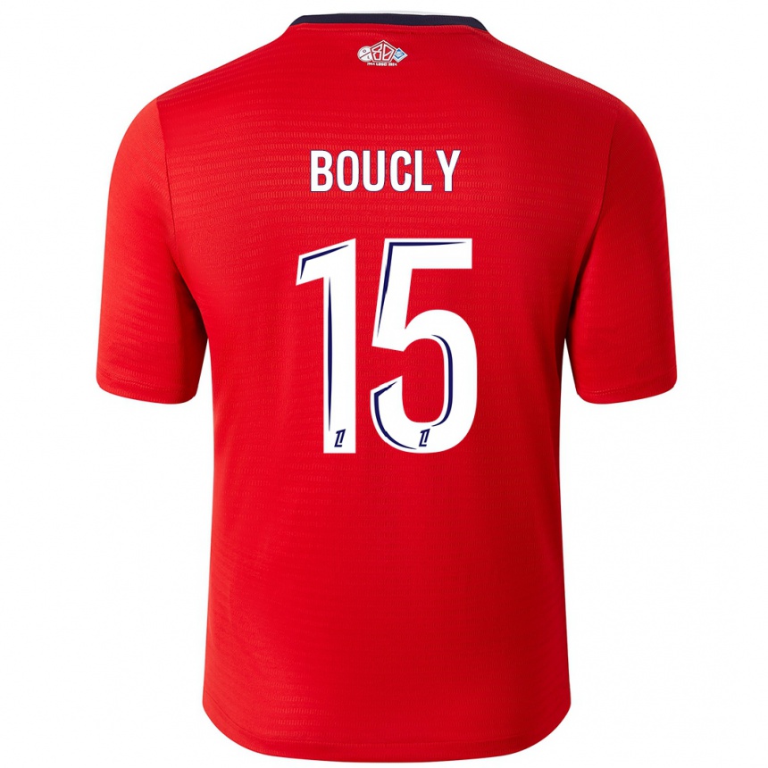 Kids Football Maite Boucly #15 Red White Home Jersey 2024/25 T-Shirt Nz