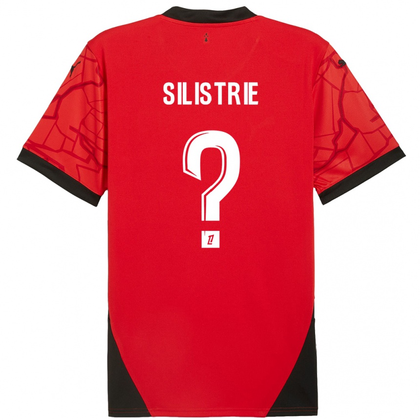 Kids Football Mathys Silistrie #0 Red Black Home Jersey 2024/25 T-Shirt Nz