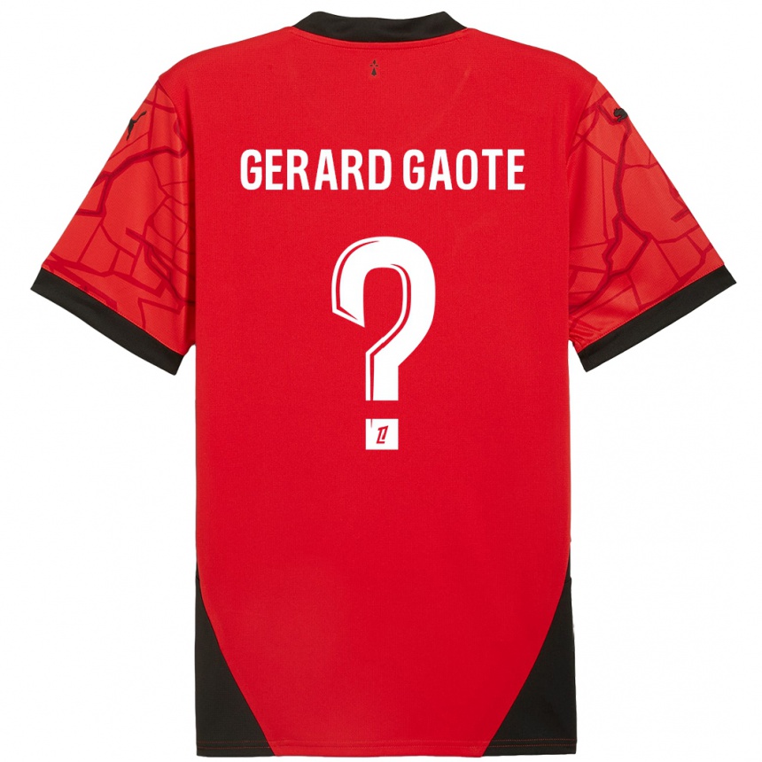 Kids Football Steven Gerard Gaote #0 Red Black Home Jersey 2024/25 T-Shirt Nz