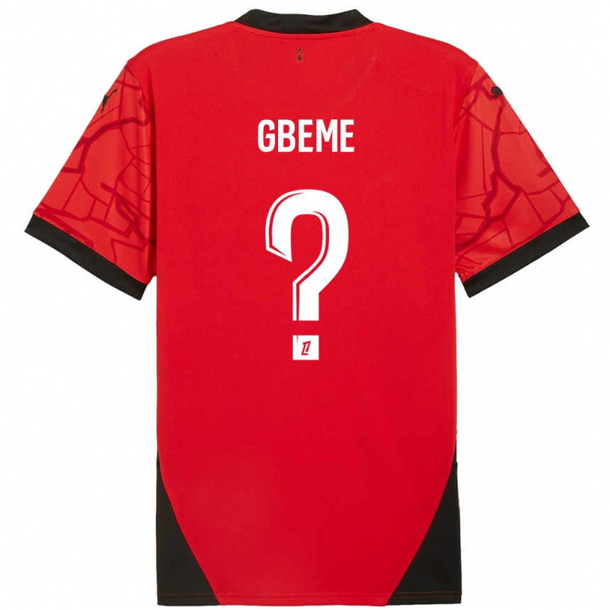 Kids Football Mervin Gbeme #0 Red Black Home Jersey 2024/25 T-Shirt Nz