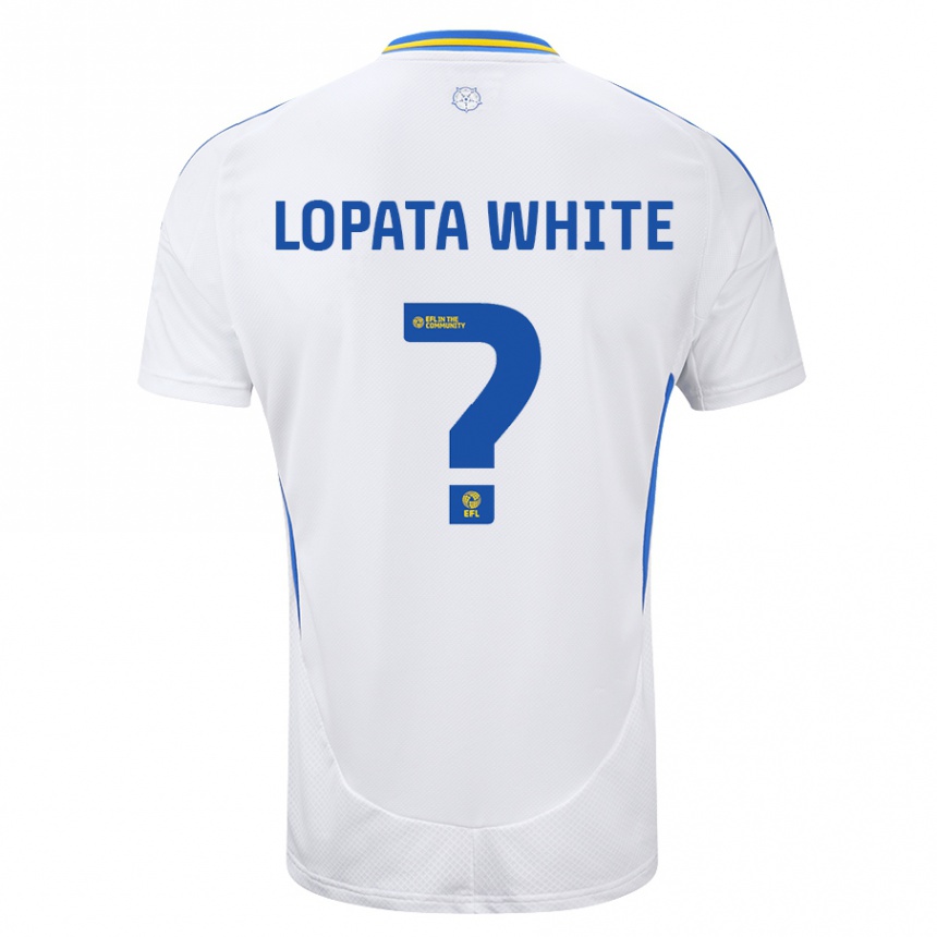 Kids Football Reuben Lopata-White #0 White Blue Home Jersey 2024/25 T-Shirt Nz