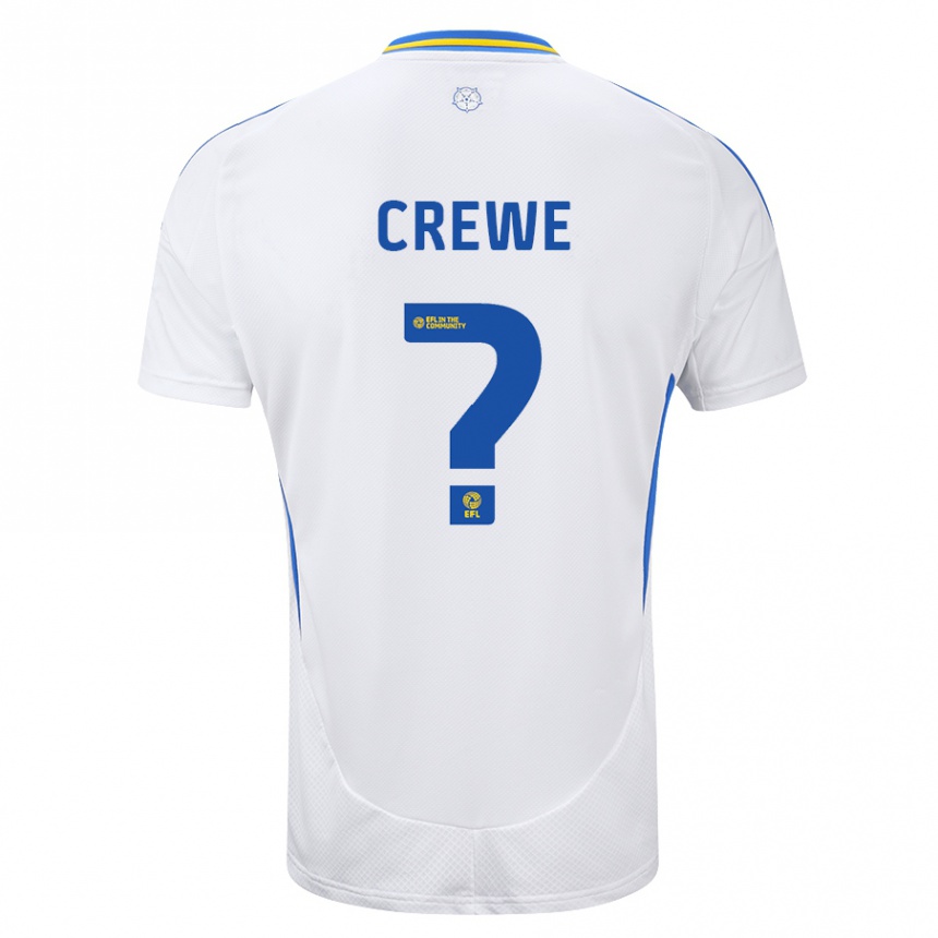 Kids Football Charlie Crewe #0 White Blue Home Jersey 2024/25 T-Shirt Nz