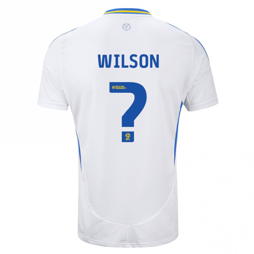 Kids Football Marley Wilson #0 White Blue Home Jersey 2024/25 T-Shirt Nz