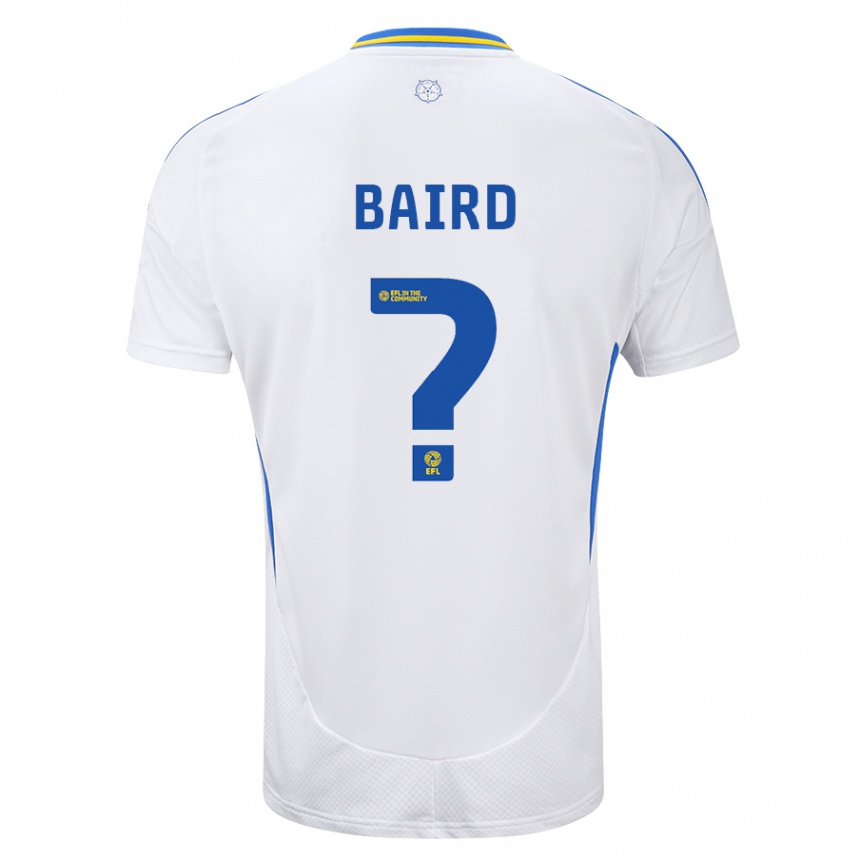 Kids Football Alex Baird #0 White Blue Home Jersey 2024/25 T-Shirt Nz