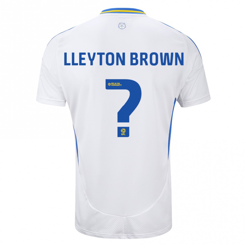 Kids Football Lleyton Brown #0 White Blue Home Jersey 2024/25 T-Shirt Nz